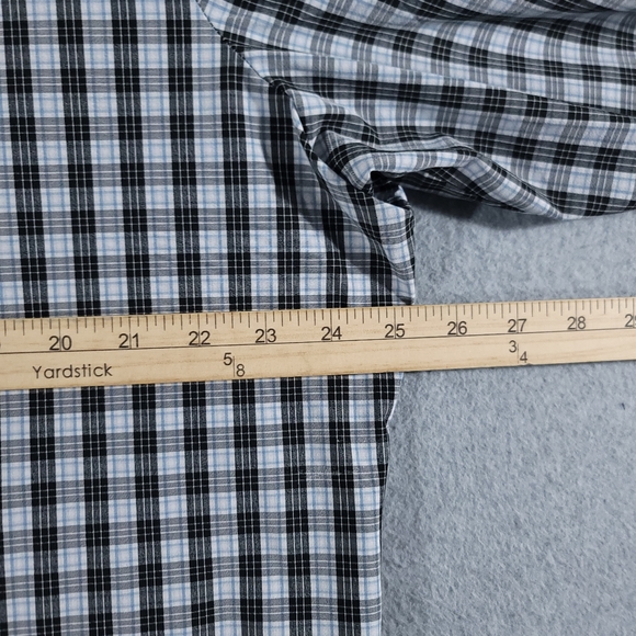 Mizzen + Main Leeward Button Up Trim Fit Men's XXL Shirt Blue Black Plaid 2XL - Picture 6 of 7
